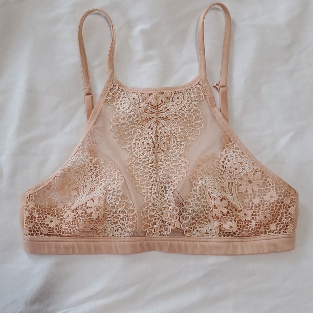 Victoria Secret Women's Lace XS Blush Pink Bra